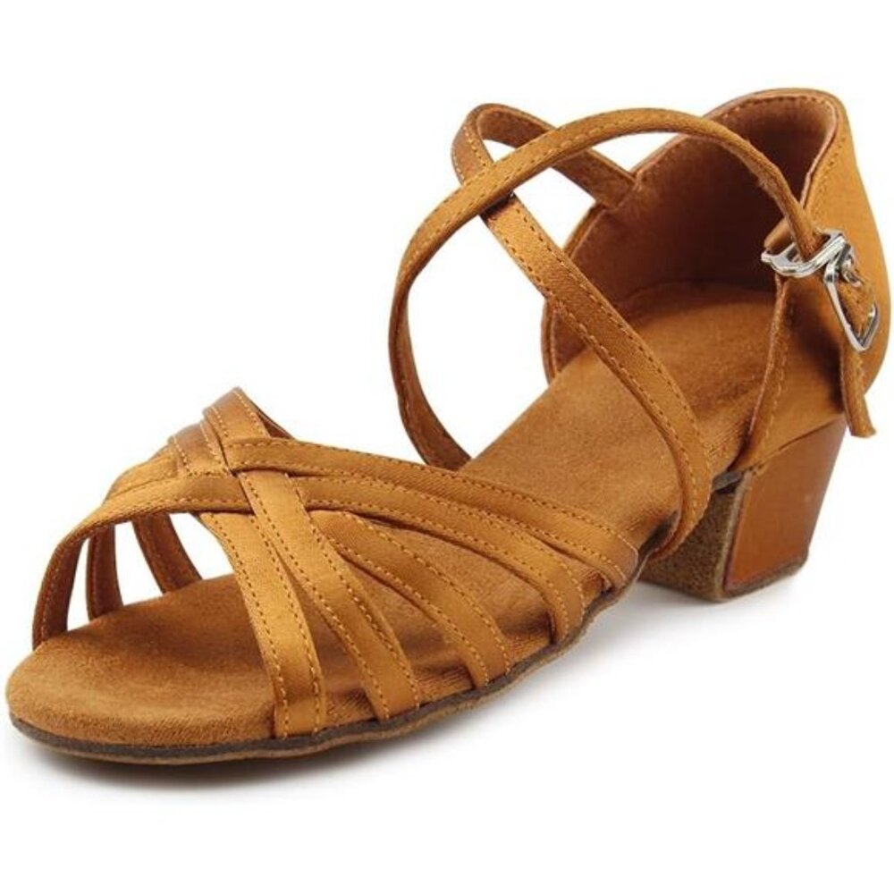 Girls Latin Dance Shoe Low Heel Salsa Dancing Sandals for Women
